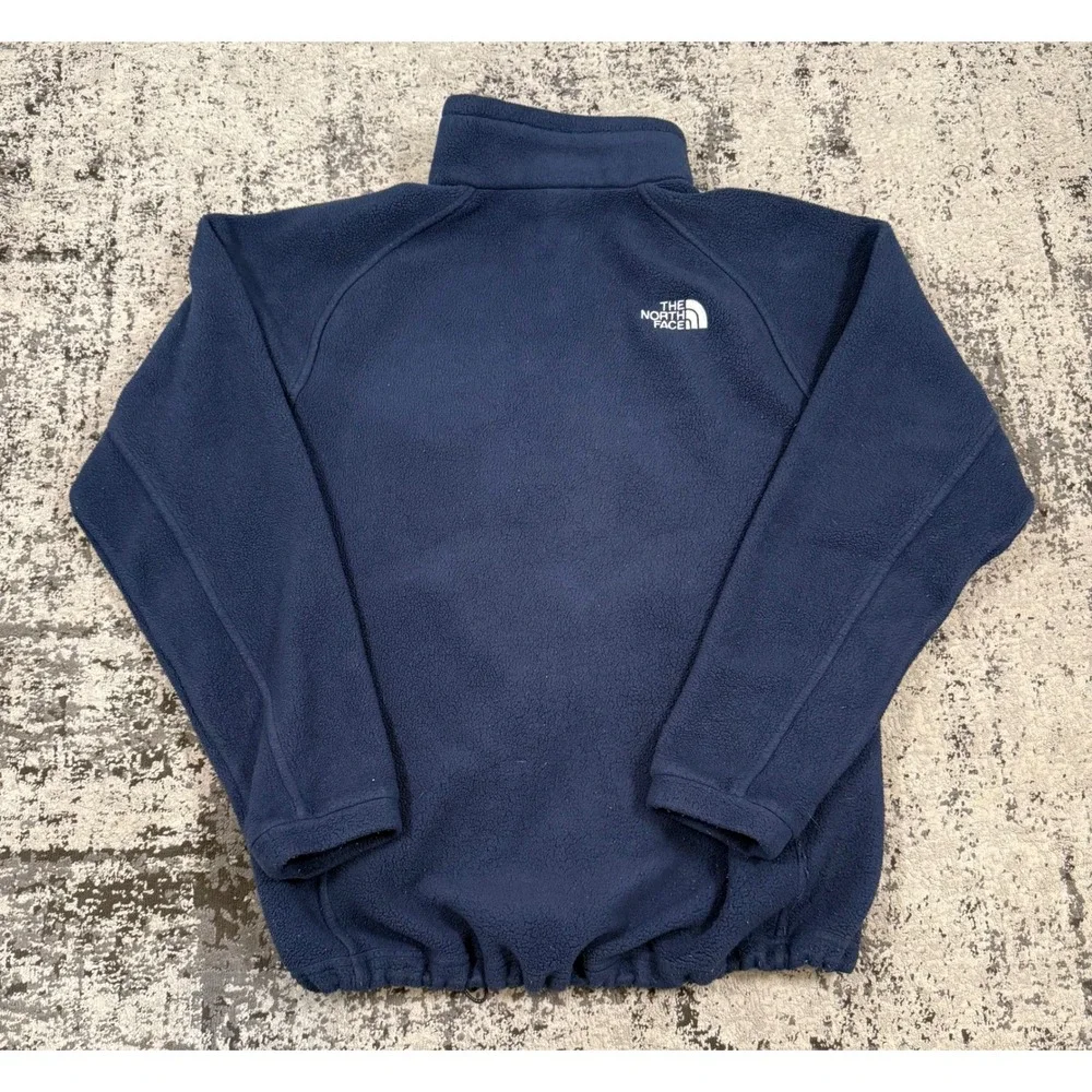 The North Face Mens M Navy Full Zip Fleece Jacket Mock Neck